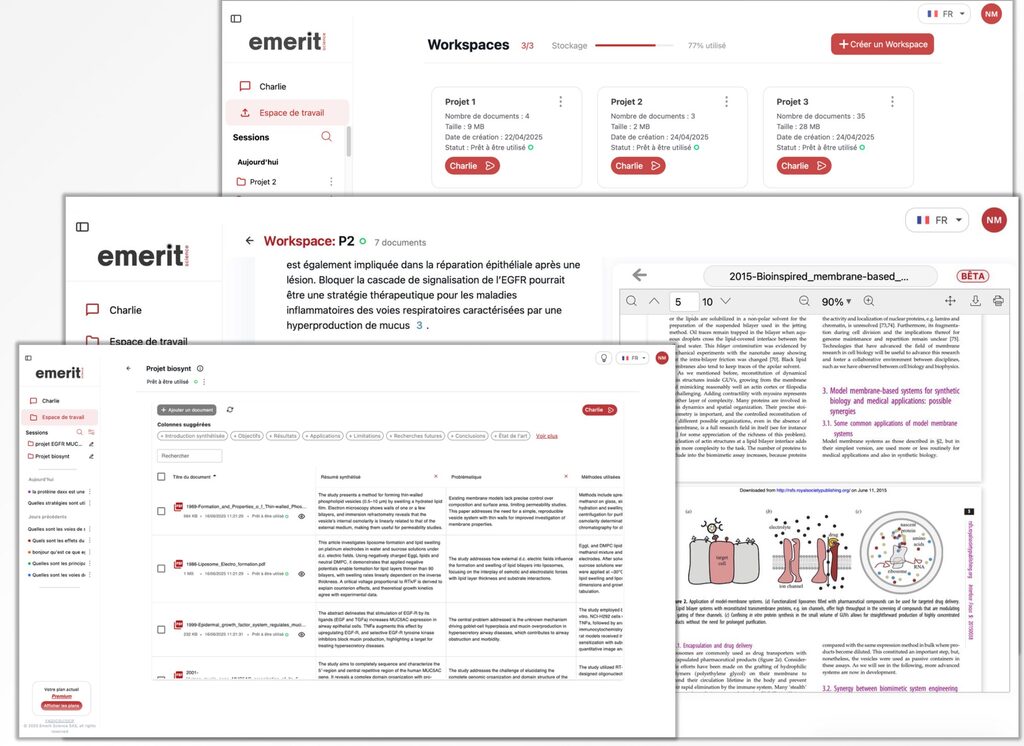 Interface assistant IA scientifique pour recherche biomédicale et analyse d'articles