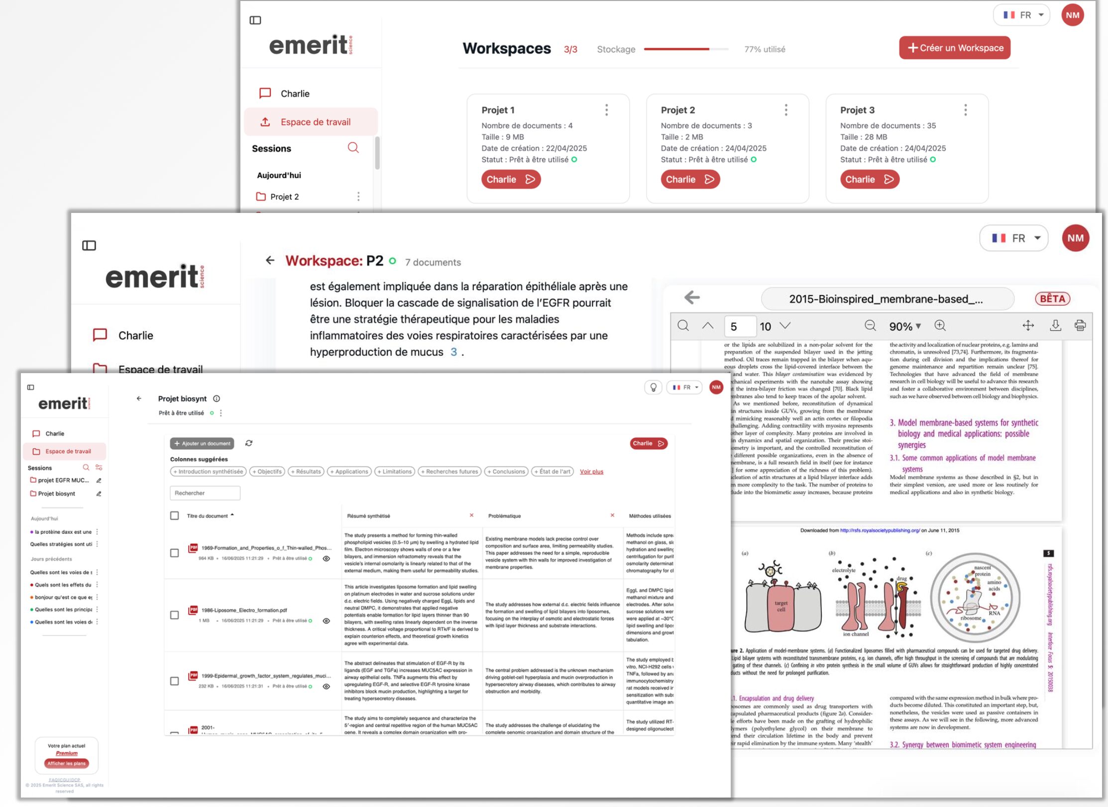 Interface assistant IA scientifique pour recherche biomédicale et analyse d'articles